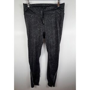 Fabletics Leggings XL Black Gray Spotted Animal Print High Rise Athleisure Yoga
